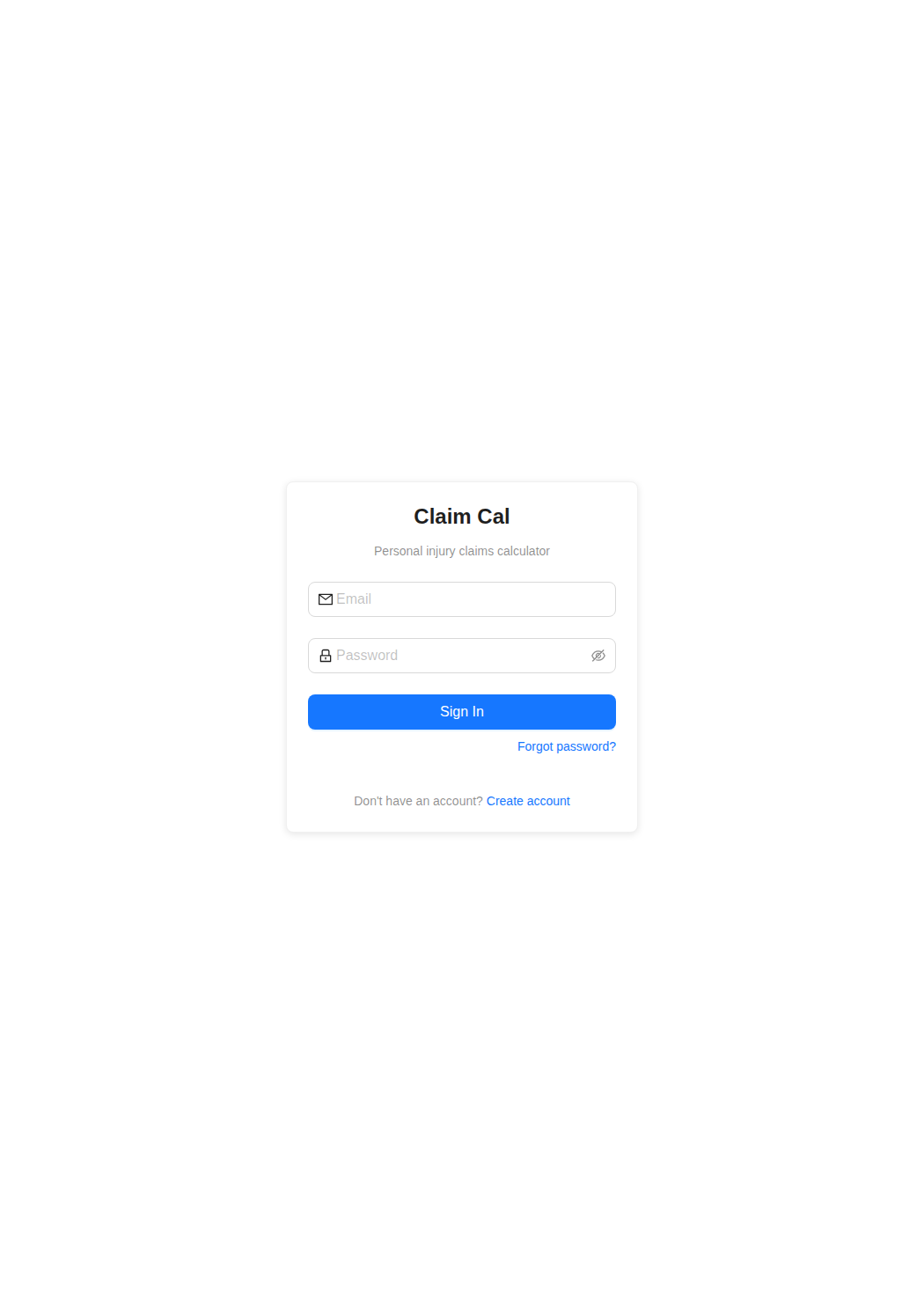Claim Cal login page